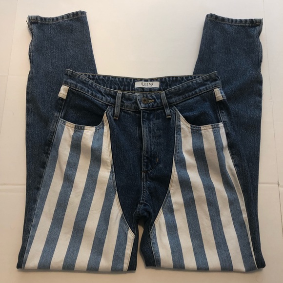 Guess x ASAP Rocky Striped Ankle Zip Jeans Sz 26 - Picture 6 of 15